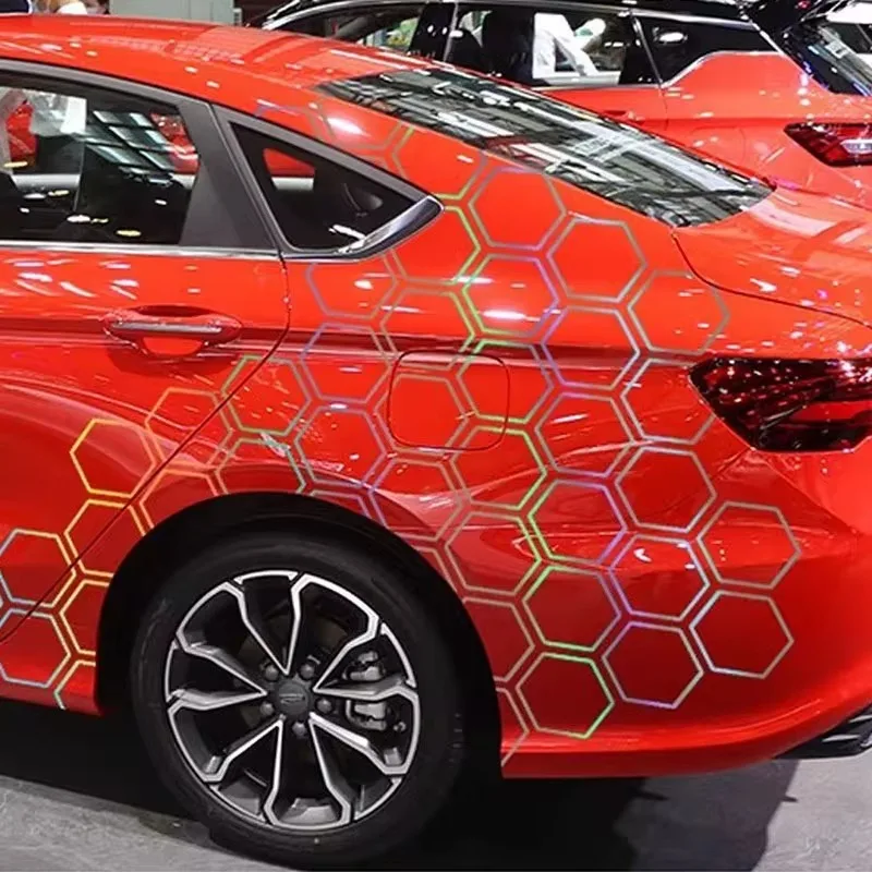 Universal Car Body Vinyl Stickers with Honeycomb Graphics