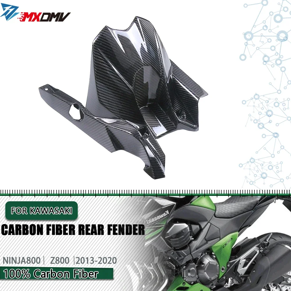 

100% Dry Carbon Fiber For Kawasaki Ninja Z800 2013-2020 Motorcycle Rear Fender Mudguard Modified Accessories Parts