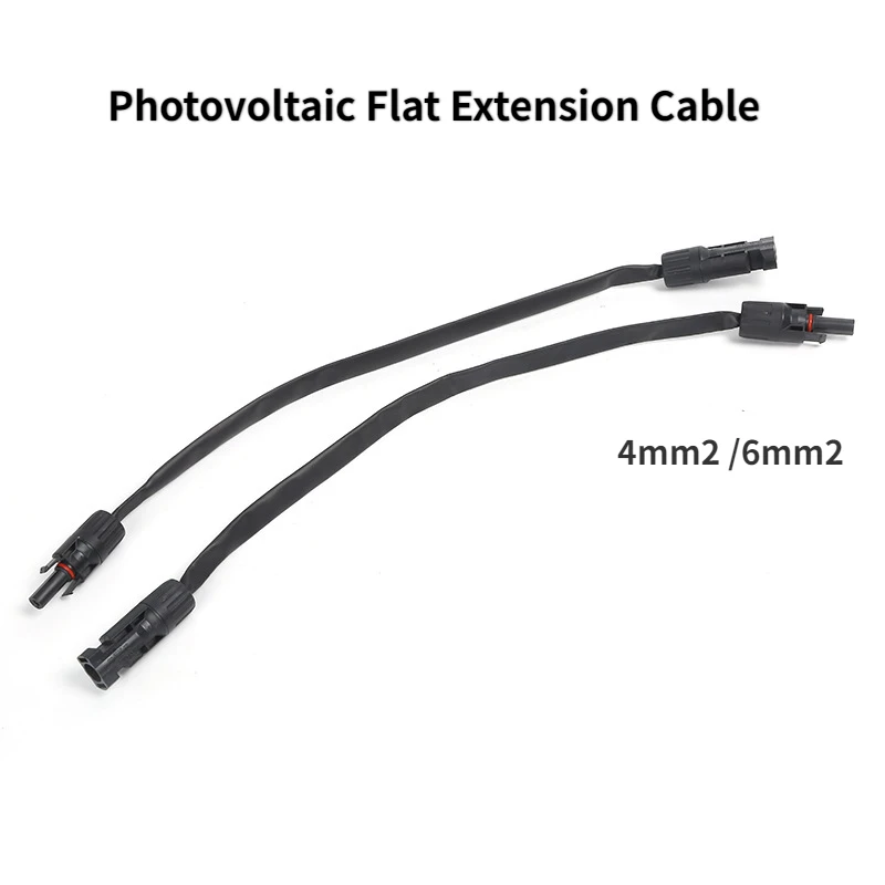 PV Solar Cable Feedthrough 4mm2 /6mm2 1M Cable Copper Flat Connection Solar Balcony Door Window Connection Line-Parts 2PCS electrical connector