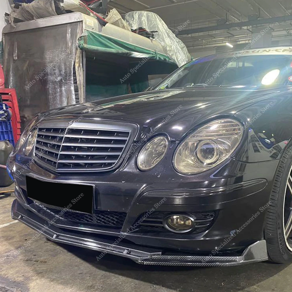 메르세데스 W211 S211 프론트 범퍼 립 스포일러 스플리터 디퓨저 E63 E500 E420 E350 E280 E200 2006-2009 LCI 바디킷 튜닝