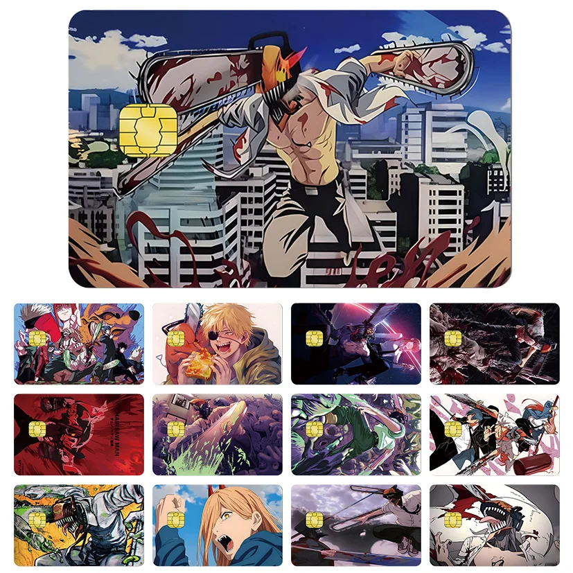 

Chainsaw Man Credit Cards Stickers Denji Makima Aki Power Bank Credit Cards Bus Pass Chip Stickers Waterproof Stickers Toy Gifts