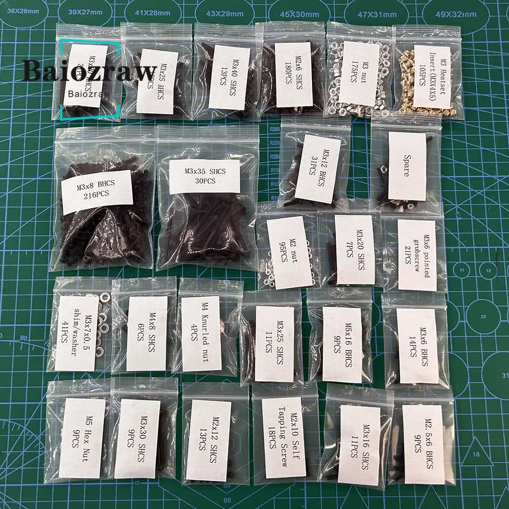Baiozraw Voron Micron 120 180 Plus Kit Parafusos Hardware Porca Fixadores Voron Micron Mais Peças Impressora 3d