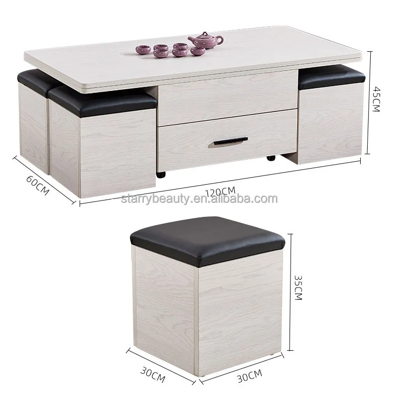 Lift Up Multifunction Adjustable Convertible Dining Table Smart Coffee Table