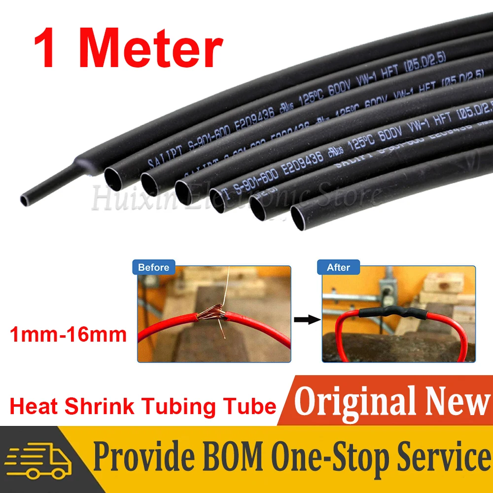 1 METER Black Heat Shrink Tubing Tube 1mm 2mm 2.5mm 3mm 3.5mm 4mm 4.5mm 5mm 6mm 7mm 8mm 9mm 10mm 11mm 12mm 13mm 14mm 15mm 16mm aluminum flat bar 2mm 3mm 4mm 5mm 6mm 8mm 10mm 12mm 14mm 15mm