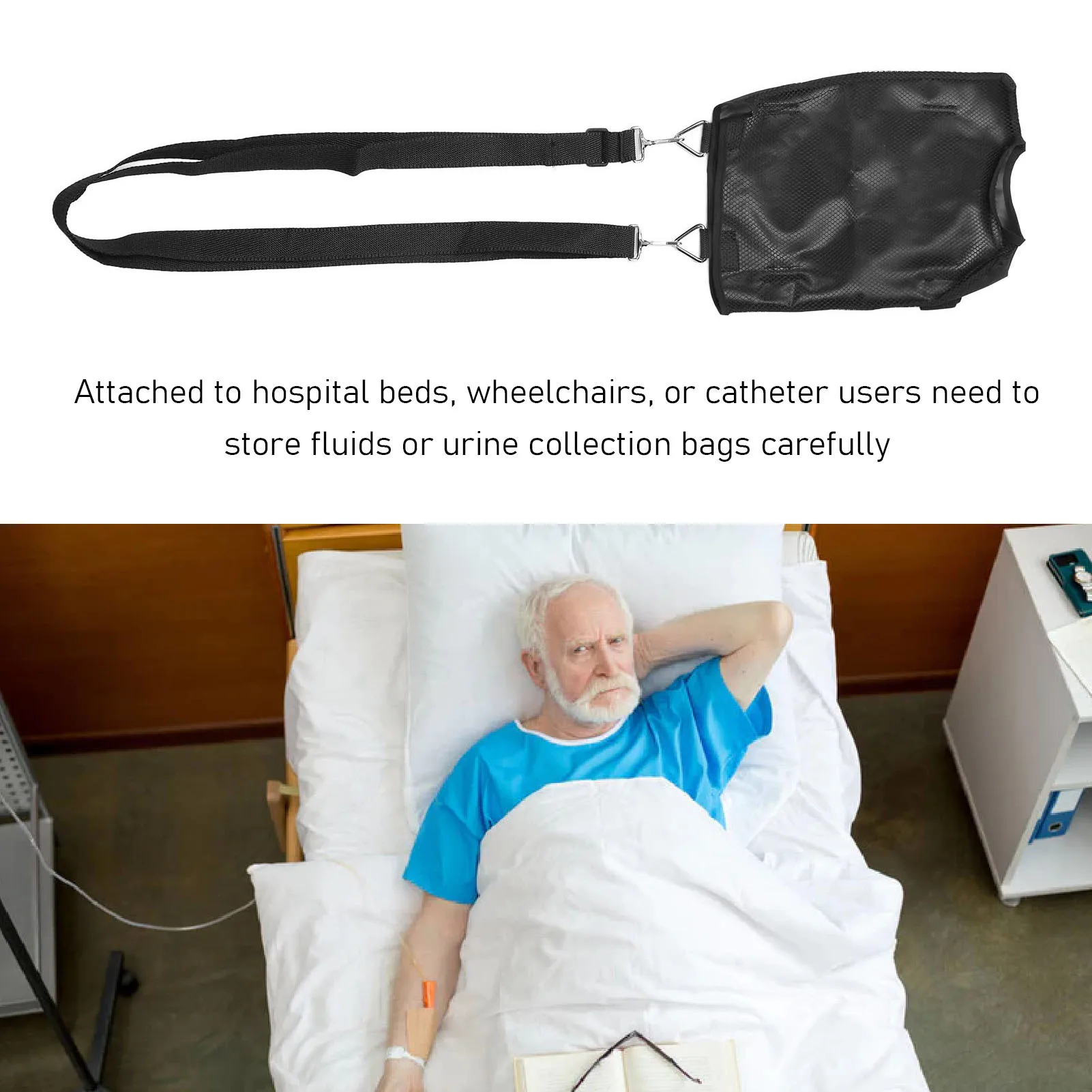 Catheter Bag Holder Catheter Bag Holder High Capacity Mesh Urine Drainage Bag Hanging Cover Bags For Elderly Drain Carrier Pouch 2