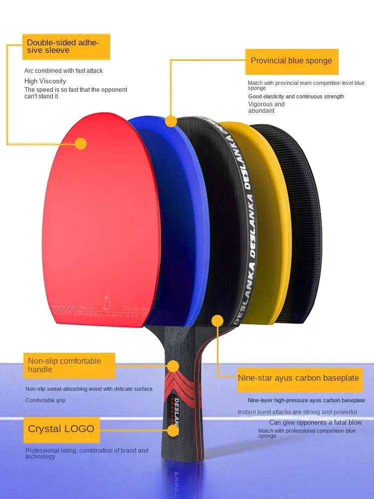 Table Tennis Racket Professional Single Racket 7-star 9-star Carbon Competition High Bounce Table Tennis Ping Pong Paddle table tennis racket