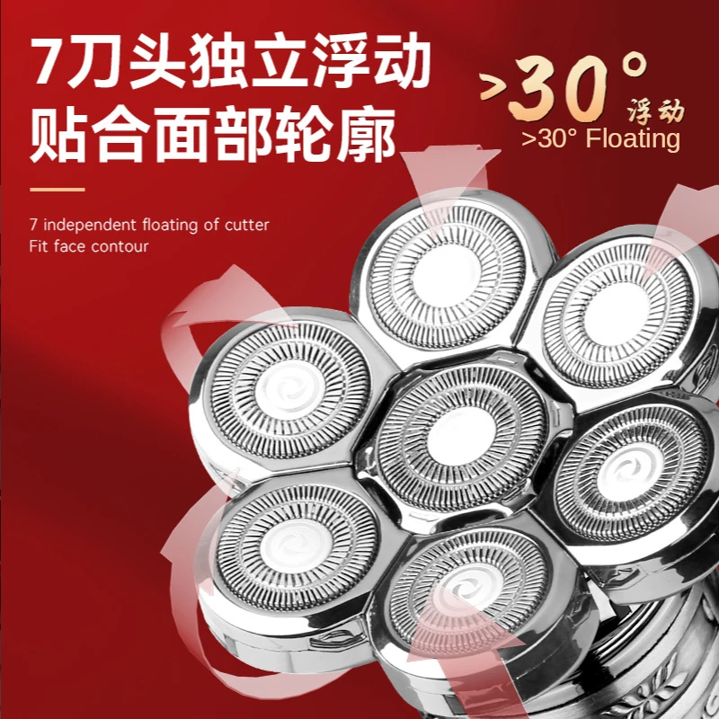 Kemei km-1523 Portable Mini 6 Blades Alloy Body Full Body Washable 4D Veneer Floating Electric Shaver 3