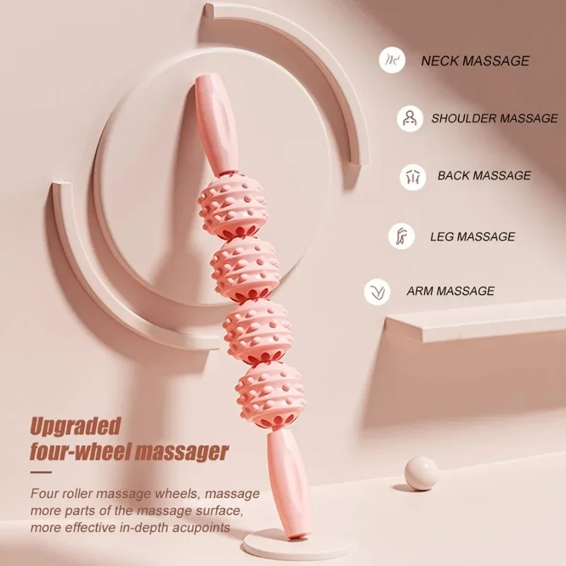 Slimming Leg Massage Stick Yoga Body Roller Massager for Back Thighs Waist Neck Cellulite Reduction Release Muscle Tension Tool