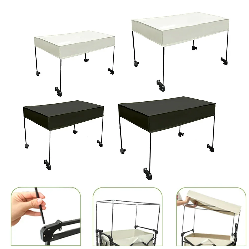 New Awning Canopy For 5/8 Inch For Garden Wagon Attachment Sun Shade Cover Trolley Cart Shelter Porch Front Rain Roof Gazebo