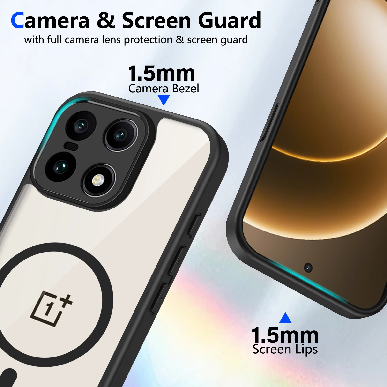 Luxury Clear Magnetic Phone Case with Frosted Bumper Armor Cover