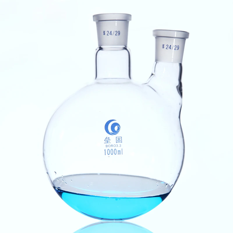 

1piece 50ml-2000ml Double-neck Round Bottom Laboratory straight Distillation Glass Flask
