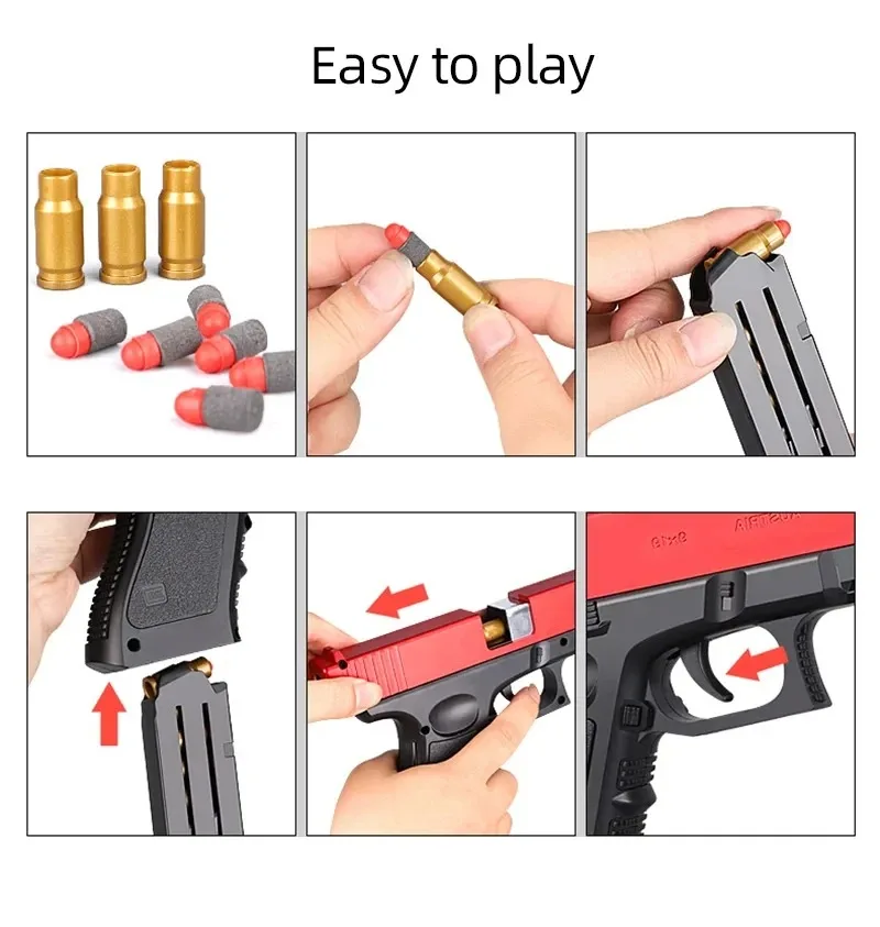 Soft Bullet Toy Gun Shell Ejection Foam Darts Pistol Desert Eagle Airsoft Gun shell ejecting Gun Gifts for Boys 5