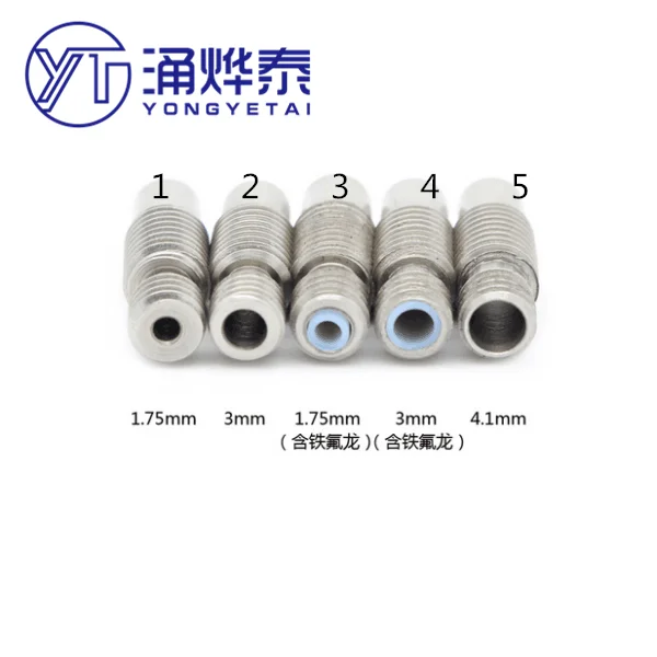 YYT 5PCS 3D printer accessories E3D V6 all-metal hot end of the stainless steel hose feeding pipes 1.75mm/3MM Consumables