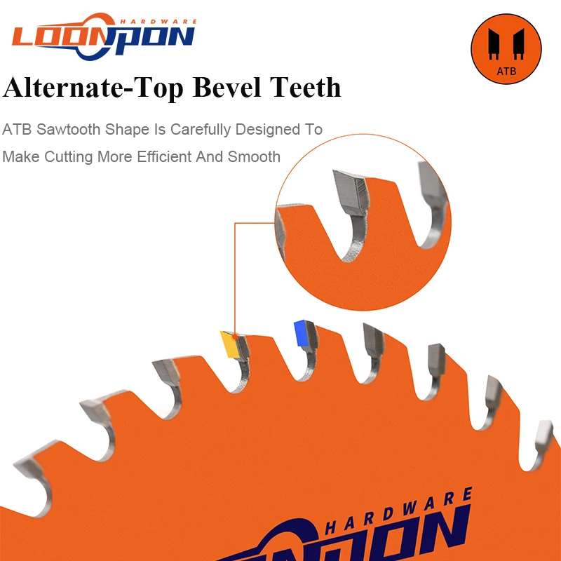 Loonpon TCT Hartmetall-Kreissägeblatt, Radscheiben, Holztrennscheibe, 115 140 165 184 254 mm, Holzbearbeitungs-Sägeblatt – Detail 10