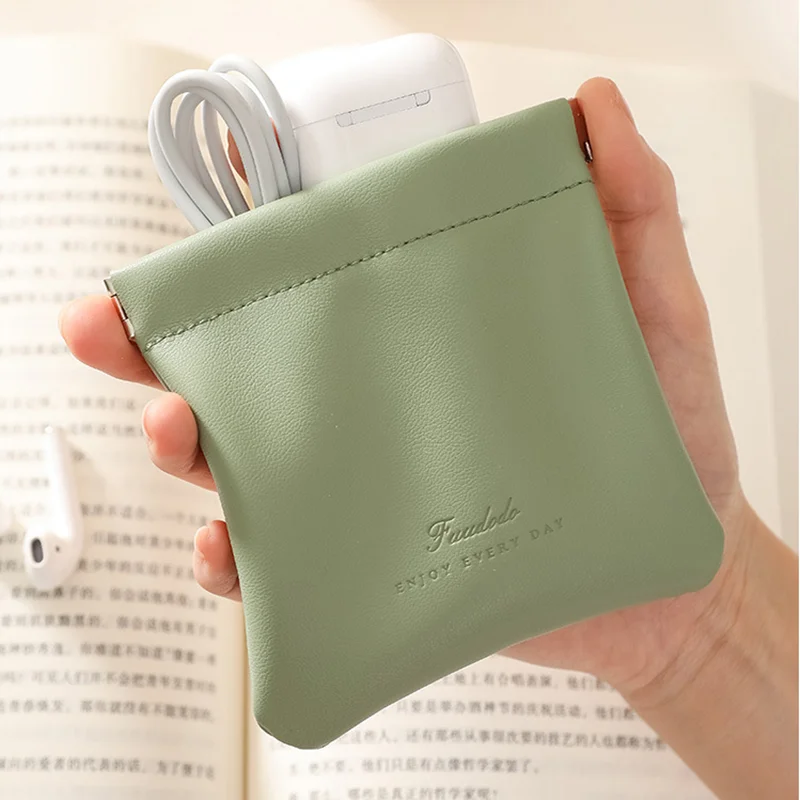 thumbnail image 3 of Bolsa organizadora de cuero con cierre automático para lápices de labios, organizador de cables, monedas, llaves, joyas, auriculares, 3 of 6