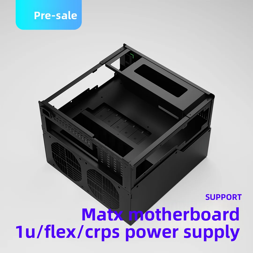 N10 NAS chassis with 10+2 disk slots, MAITX motherboard, black