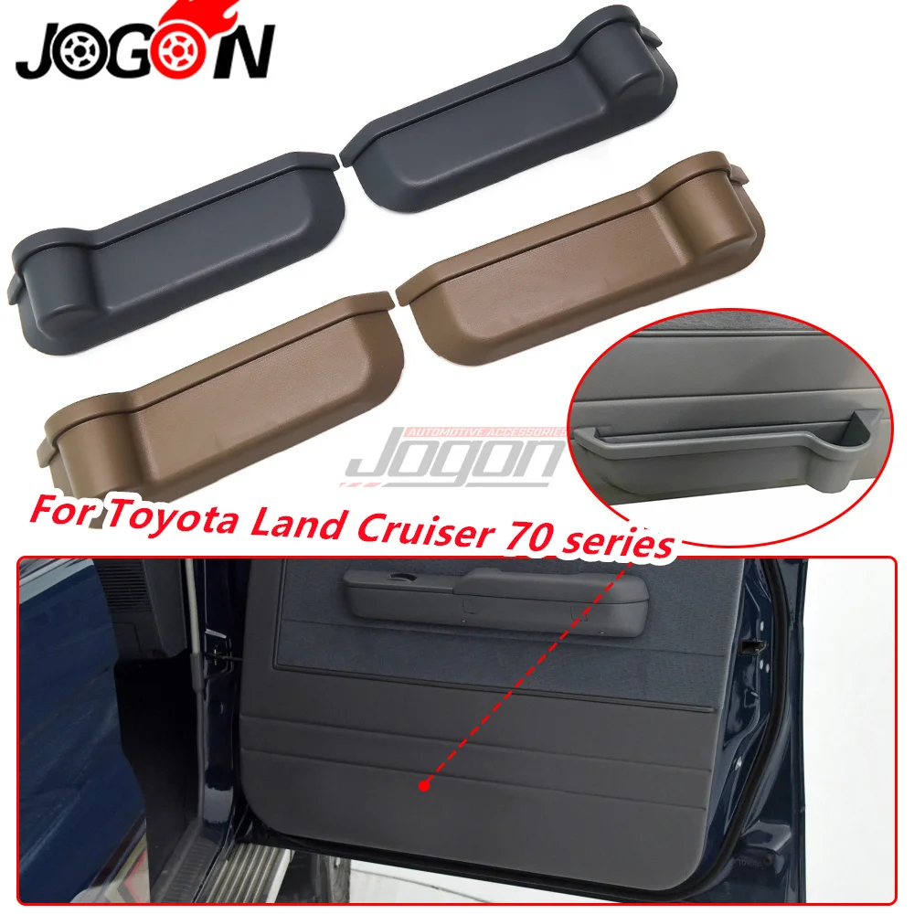 

Gray&Brown Door Pockets Storage Box Cup Holder For Toyota Land Cruiser 70 Seires LC70/71/76/77/79 Accessories