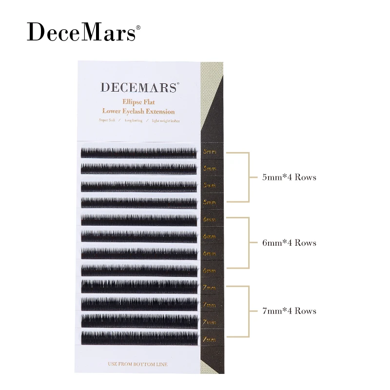Eyelash Extensions Fake Eyelashes Eyelash Extension Eyelash Extension Lashes False Eyelashes DeceMars Ellipse Flat Lower Eyelash Extension 5mm 6mm 7mm Mix