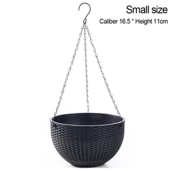 Elegant Outdoor Hanging Planters with Macrame Design (Black - S)