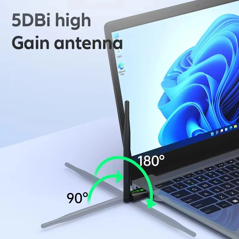 รูปสินค้า อะแดปเตอร์ Wi-Fi 900Mbps + Bluetooth 5.4 สำหรับคอมพิวเตอร์