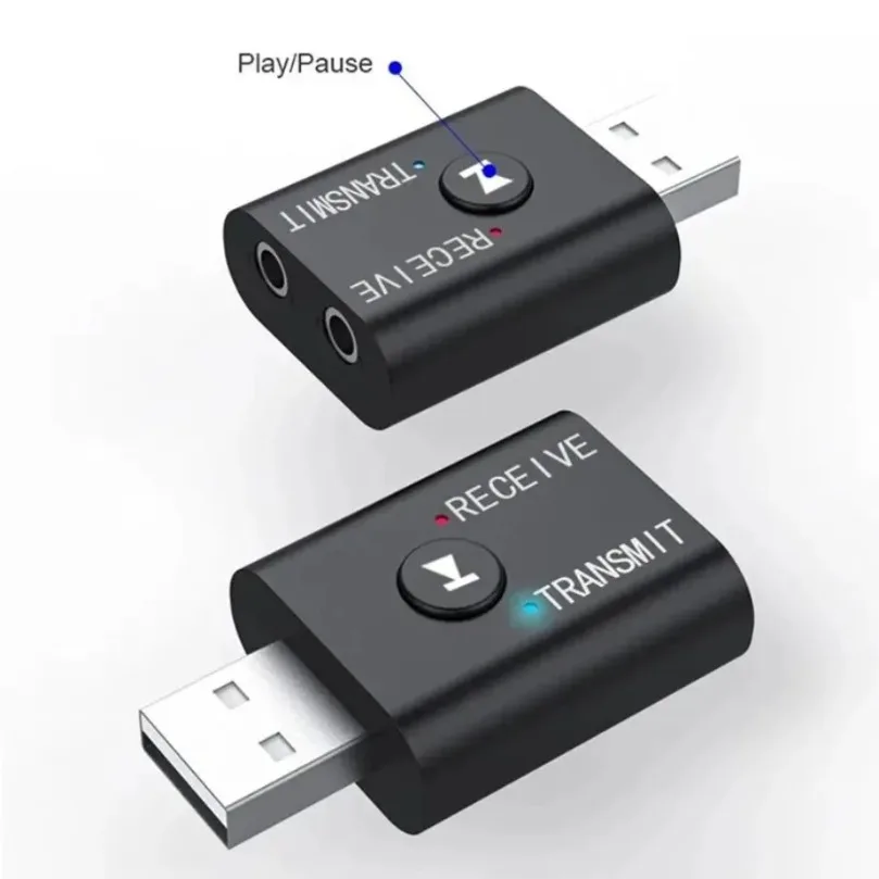 블루투스 오디오 어댑터 블루투스 USB 수신 송신기 2 in 1 오디오 송신기 수신기