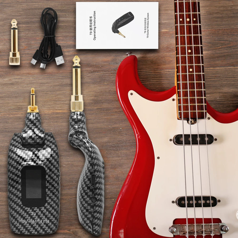 

5.8GHz Wireless Guitar System 4 Hours Long Battery Life Wireless Audio Transceiver for Guitar Bass Electric Instruments