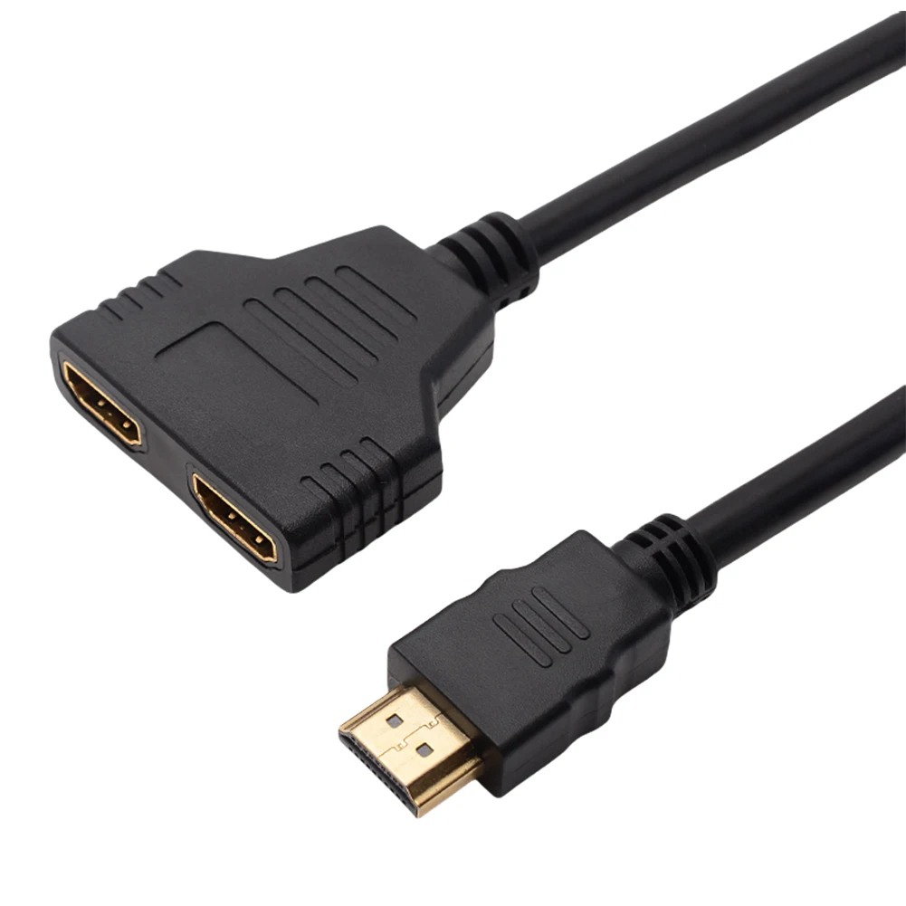 1 Male To 2 HDMI-Compatible 1.4 Female Adapter HDMI-Compatible Splitter Adapter Cable 1080P 3D Y Splitter Cable for PC TV Xbox