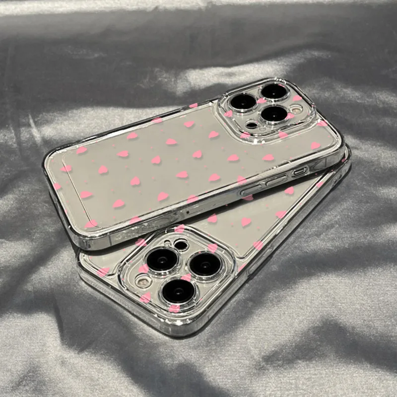 Elegant Pink Love Heart Shockproof Soft TPU Phone Case