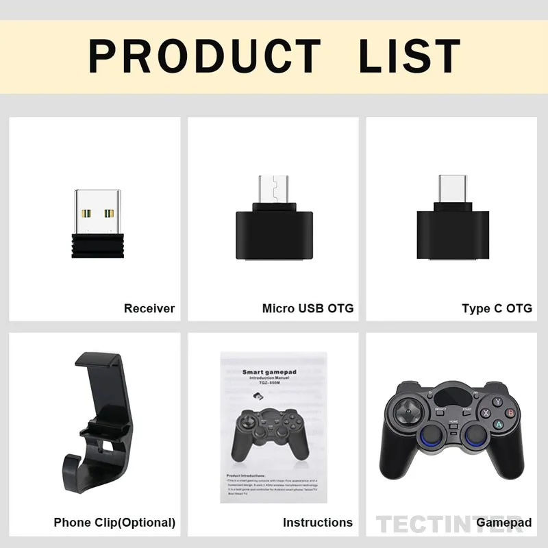 2.4G USB Wireless Android Game Controller Joystick Joypad with OTG Converter For PS3/Smart Phone For Tablet PC Smart TV Box