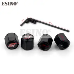 Set of 4 Anti - Theft Stainless Steel Tire Valve Caps - Stylish Car Wheel Accessories (Black)
