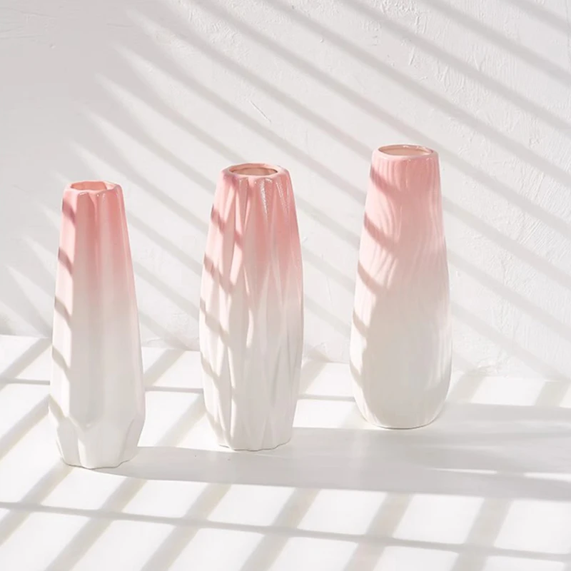Nordic Gradient Color Vase Flower Aesthetic Hydroponic Ikebana Modern Small Vase Design Creativity Vazen Luxury Home Decor FYVS 2