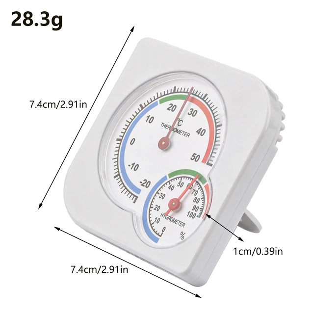 Grand cadran rond analogique Thermomètre intérieur Hygromètre Humidité  Température Mètre