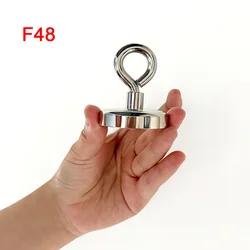 Heavy - Duty Fishing Magnet with Countersunk Ring for Versatile Recovery in Water and Land Environments (F48)