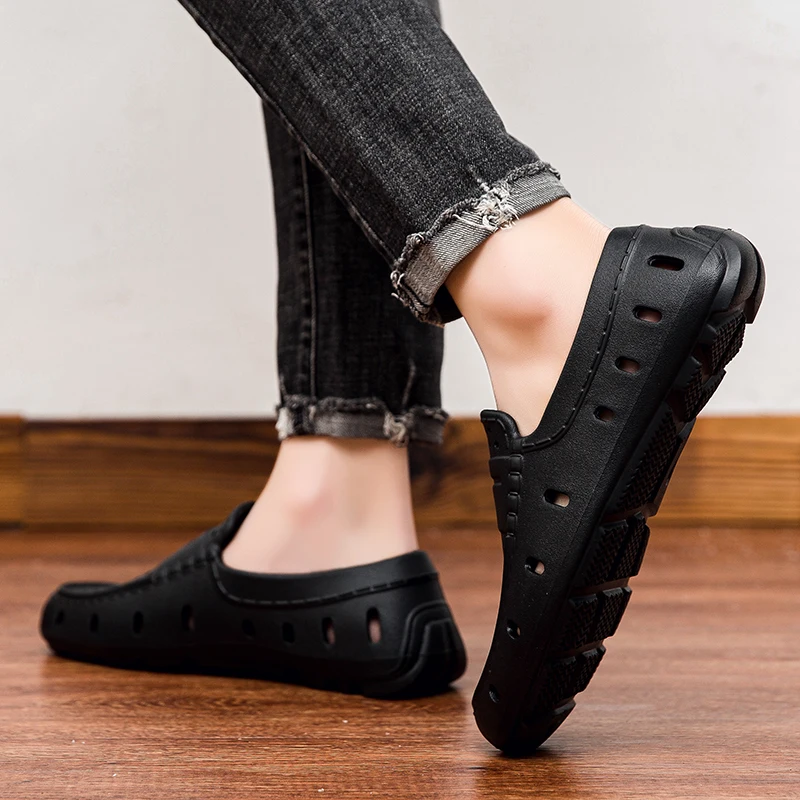 YRZL Mens Sandals Summer Comfortable Men Loafers Non Slip Driving Shoes Casual Beach Shoes Eva Slippers Slip on Man Shoes
