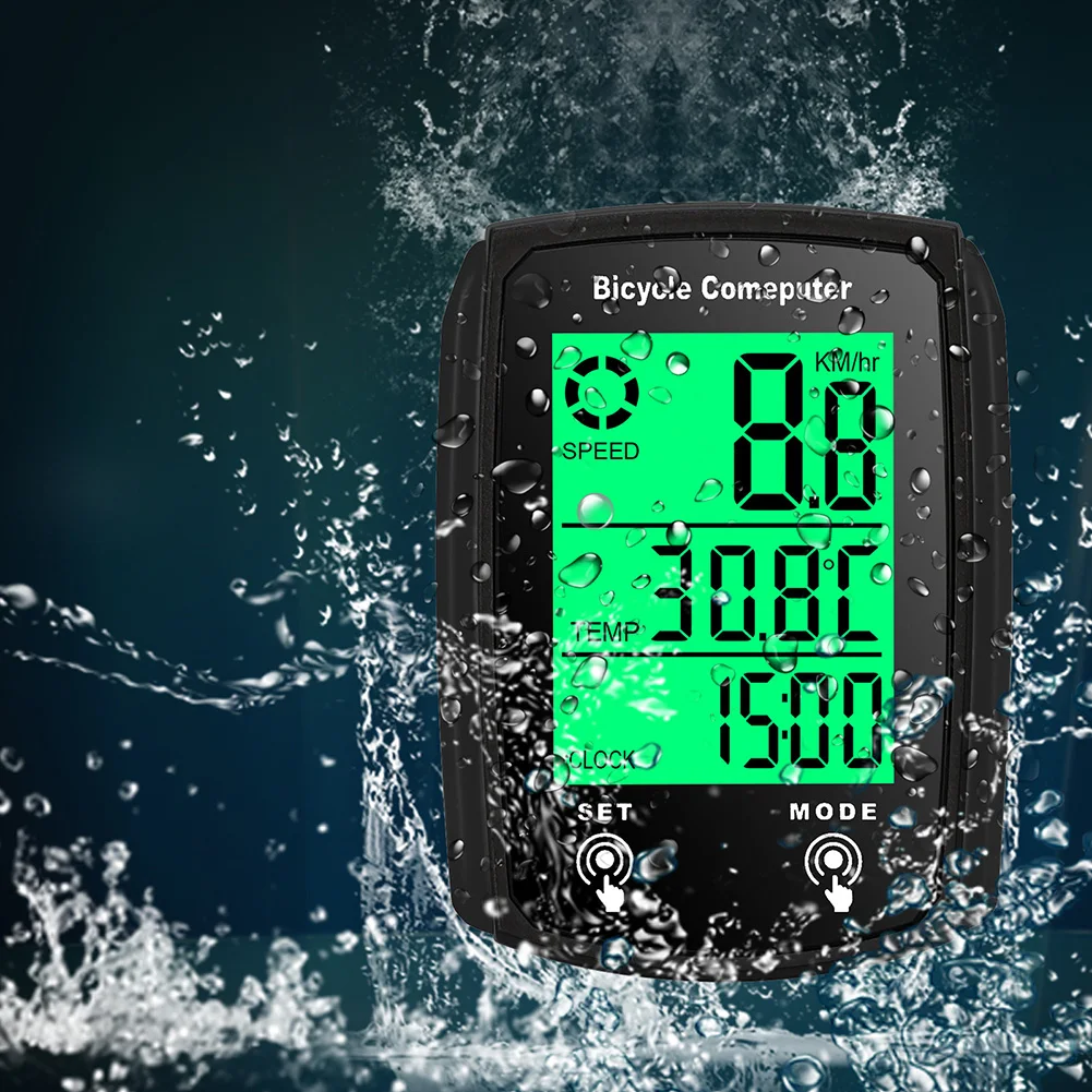 Touch Screen Bicycle Wired Code Meter Speedometer Odometer English Code Meter Luminous Wired Code Meter Odometer Cycling Supplie