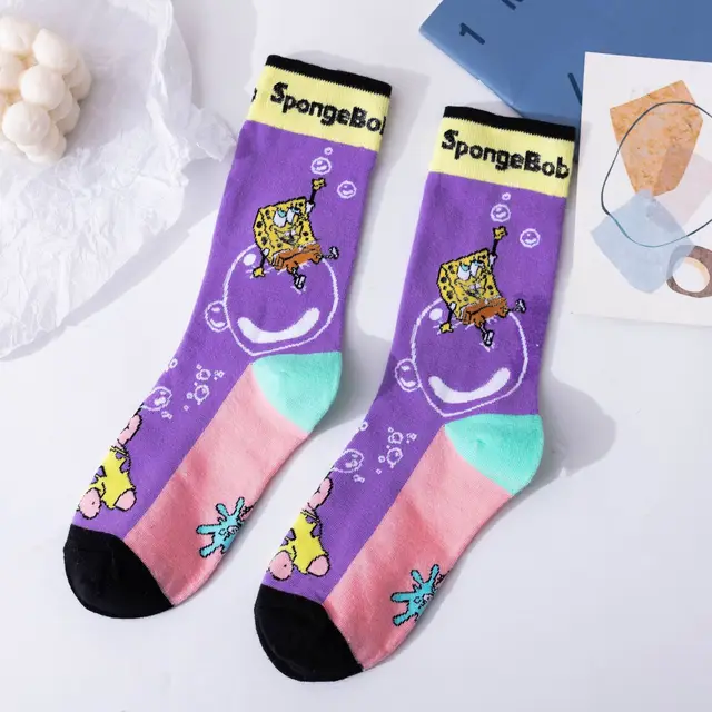 SpongeBob Squidward Tentacles Patrick Star Crab boss Plankton  cartoon Adult tube socks Cosplay Children Christmas Gifts sock 23