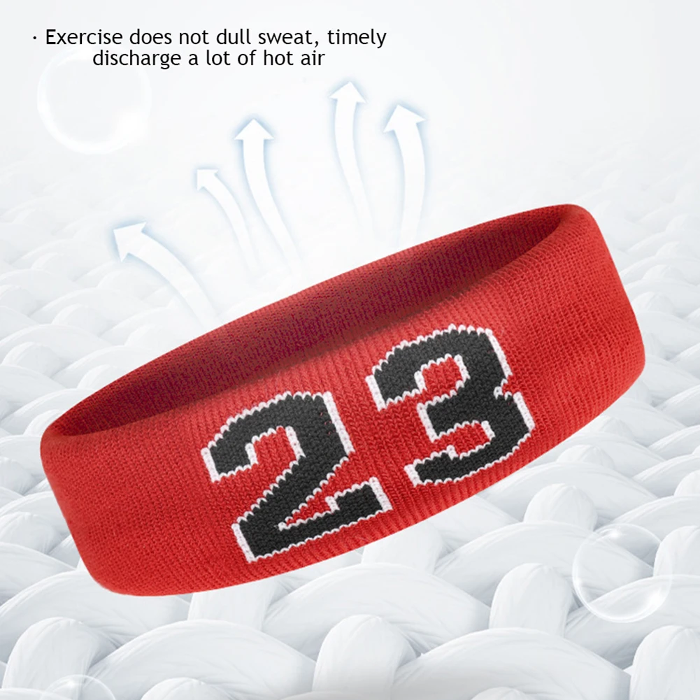 Sports Headbands Cotton Athletic Headband Number 24 Elastic Sweatband Protection Basketball Tennis Sport Adult Kids Gym Fitness Sweat Hair Band