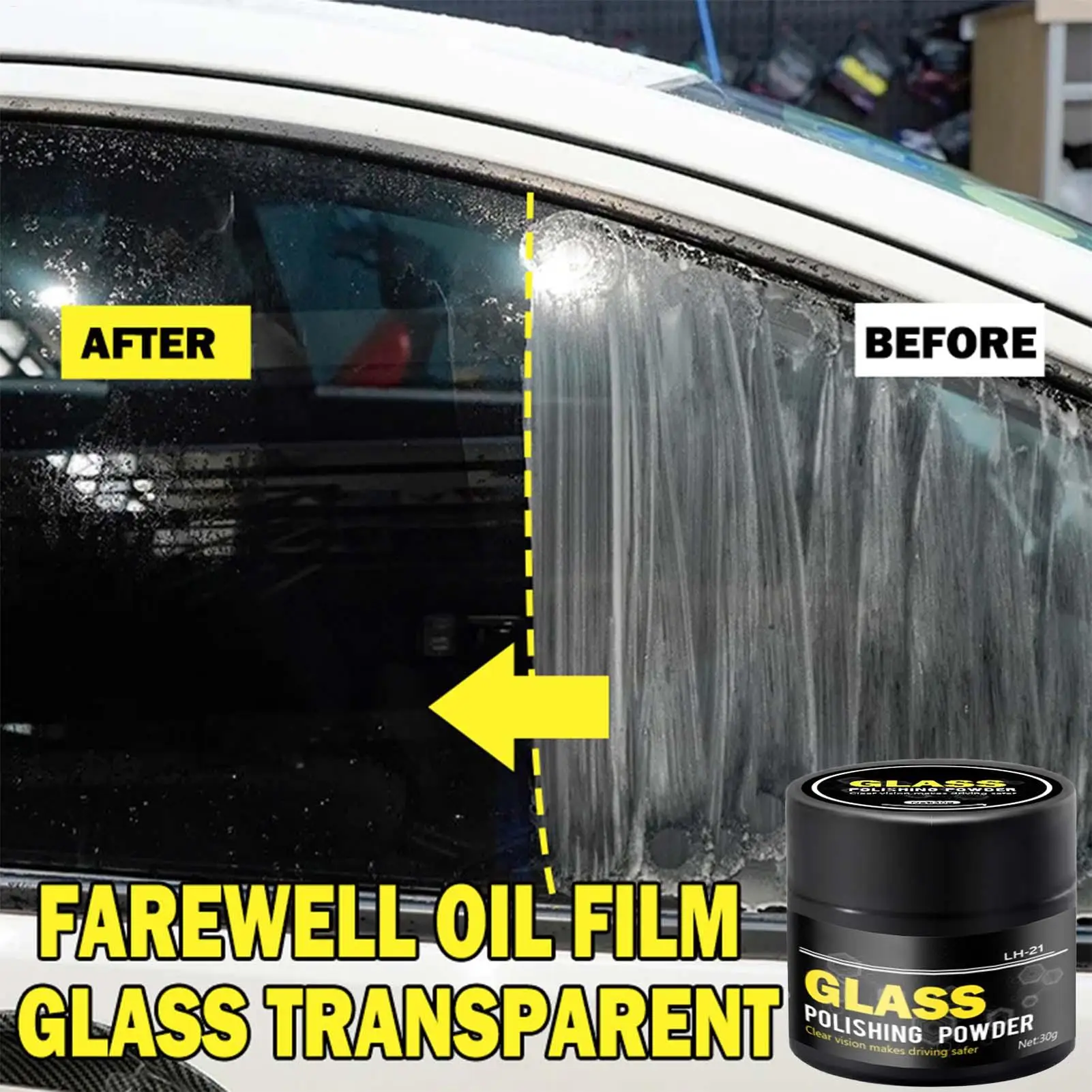 Car Glass Polishing Powder Auto Windshield Oil Film Remover Window Polishing Compound Powder Glass Polishing Powder Cleaner