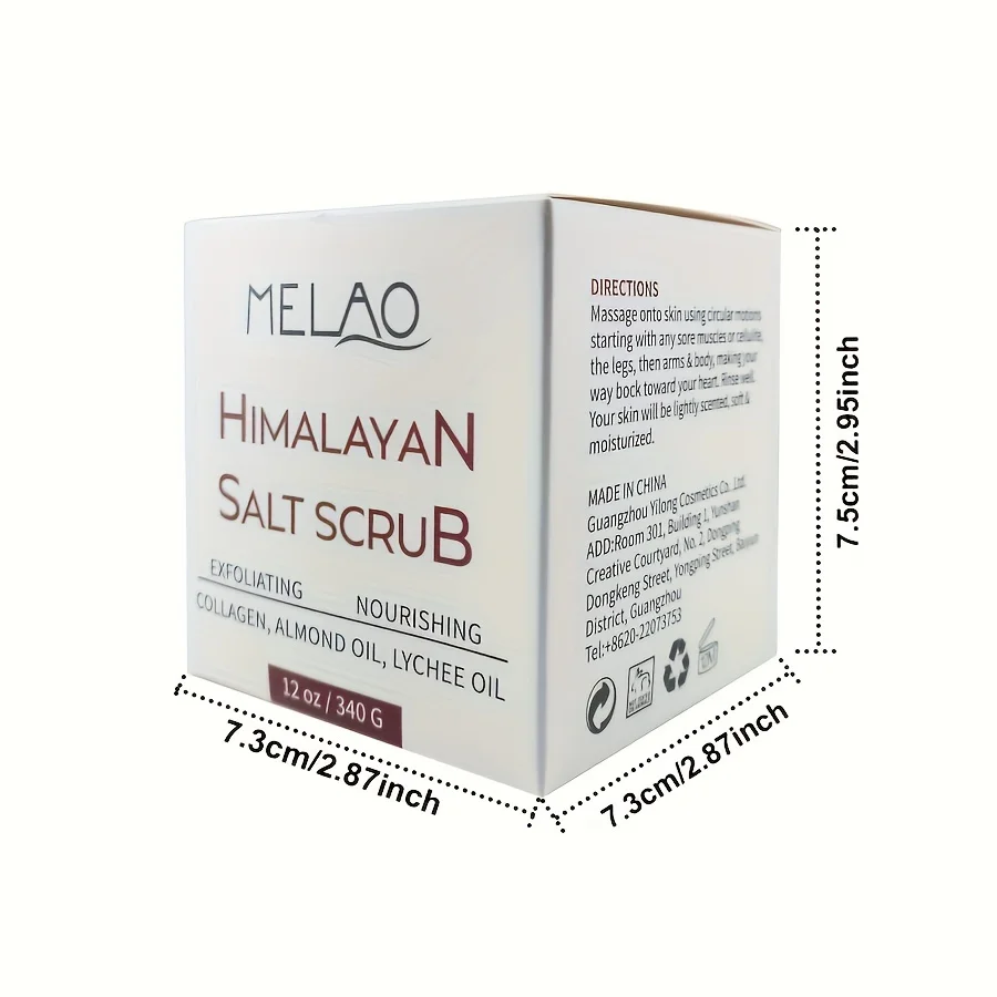 MELAO Himalayan Salt Body Scrub with Collagen and Stem Cells - Natural Exfoliating Salt & Body and Face Souffle Helps with Moist 4