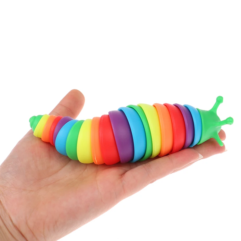 2022 New Rainbow Snail Slug Caterpillar Toy Which Can Release Mental Pressure 15cm/19cm For Kid  Gift New mesh stress ball