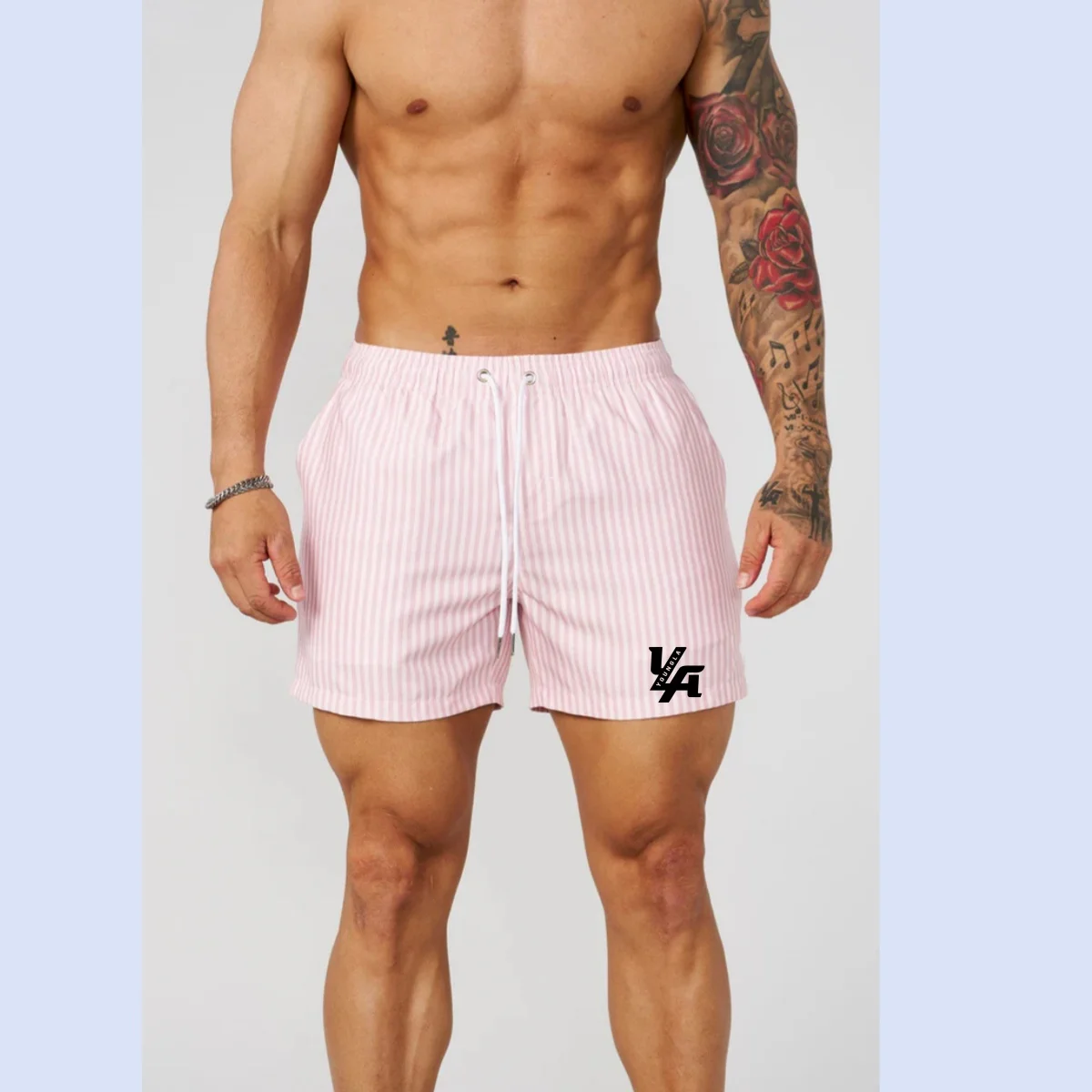 2025 YA Summer Men's Shorts Jogger Exercise and Fitness Quick-drying Breathable Casual Beach Pants 4-point Shorts young 3