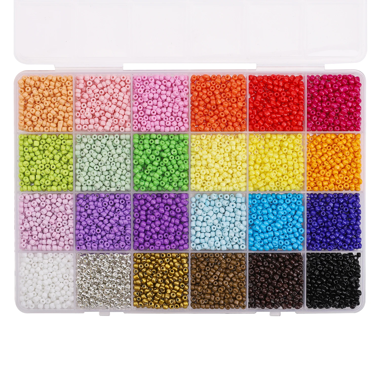 5200 Stück 24-Fach 3mm Glas-Reisperlen-Set｜Premium DIY-Schmuckzubehör für Armbänder & Ketten (6,5g/Fach) – Detail 12