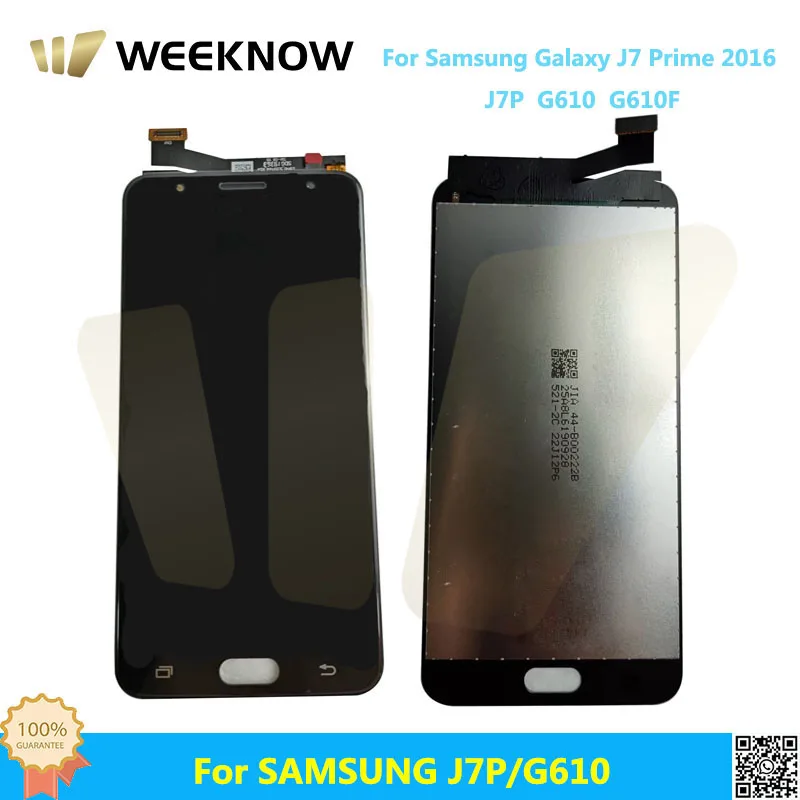 

Дисплей с двумя отверстиями для Samsung Galaxy J7 Prime 2016, J7P, G610, G610F, сенсорный экран, дигитайзер + ЖК-дисплей, полная сборка, замена
