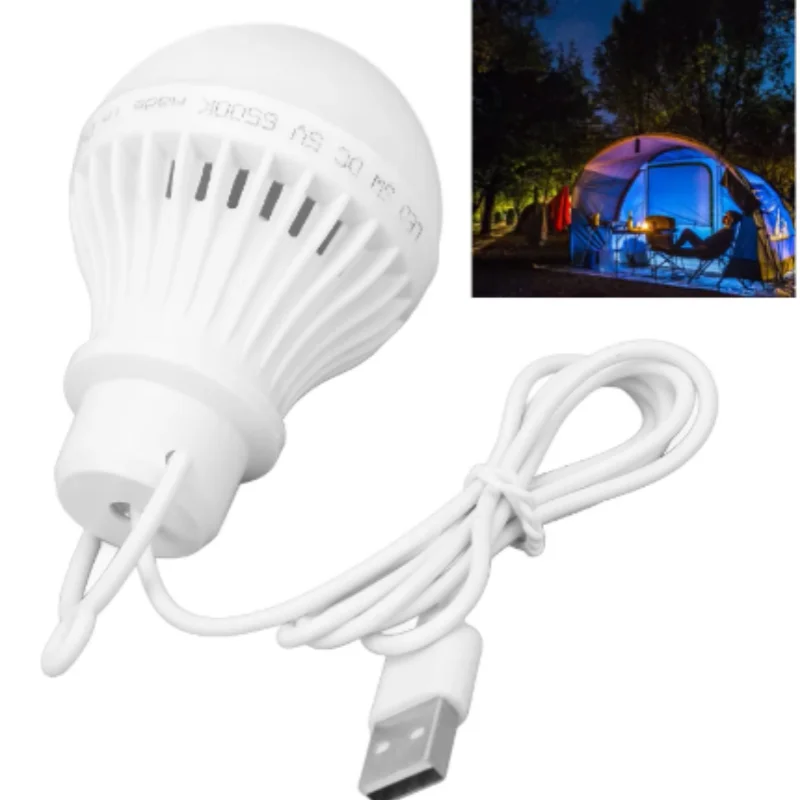 5V USB Dimming LED Bulb 3/5/7/9/12W Lights Reading Night Lamps Wall Hanging Adjustable for Camping Home Bulbs Light Ball