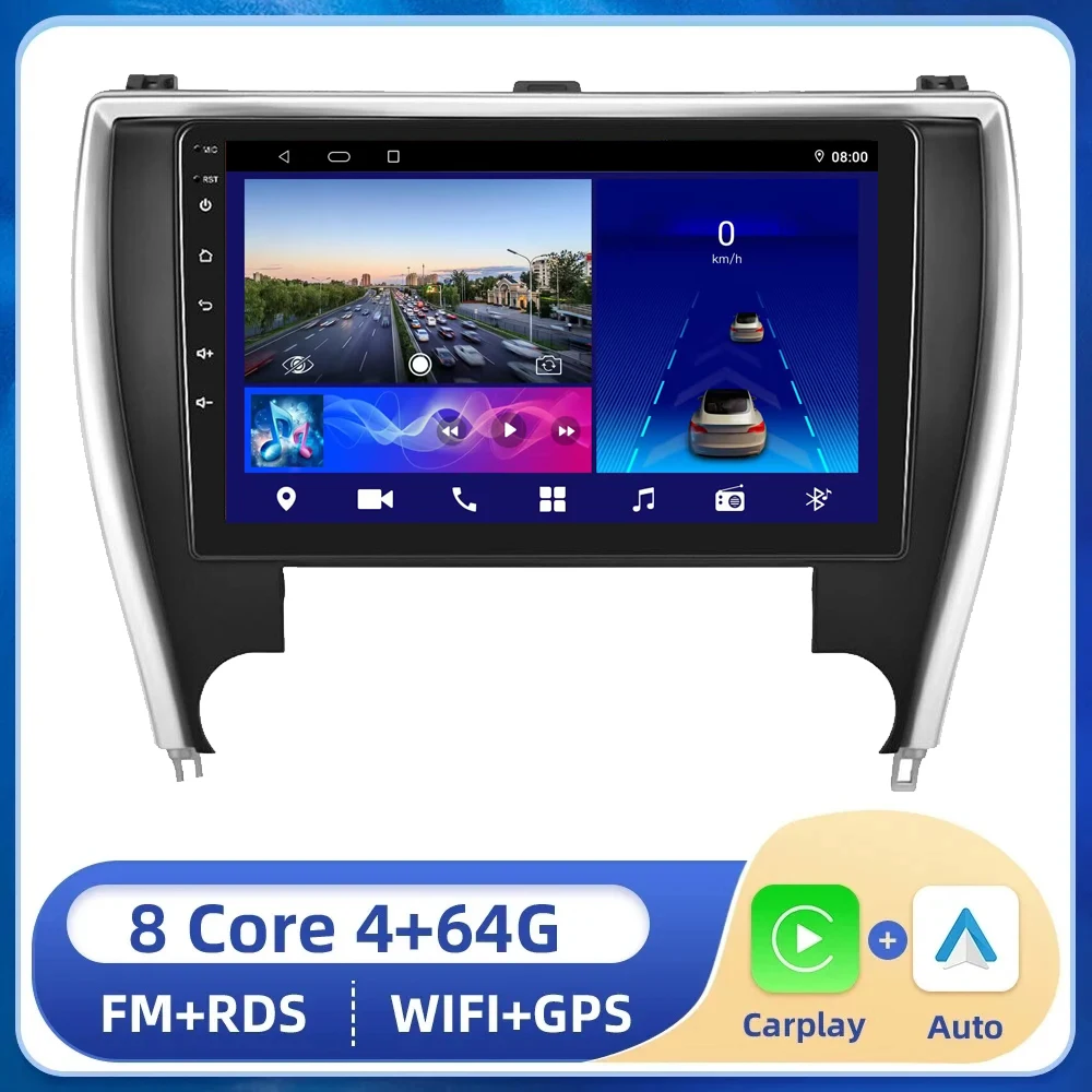 

10"INCH Android 13 Car Radio Stereo Multimedia GPS Wireless Carplay System For Toyota Camry US Version V55 2015 2016 2017