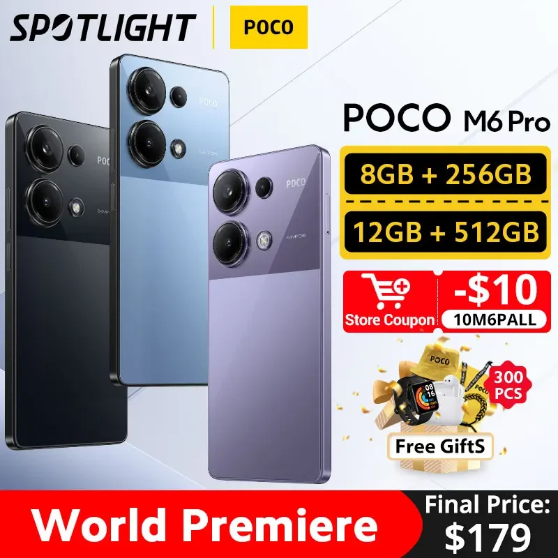  POCO M6 Pro Global Version Helio G99 Ultra 120Hz Flow AMOLED 64MP Triple Camera with OIS 67W turbo charging 
