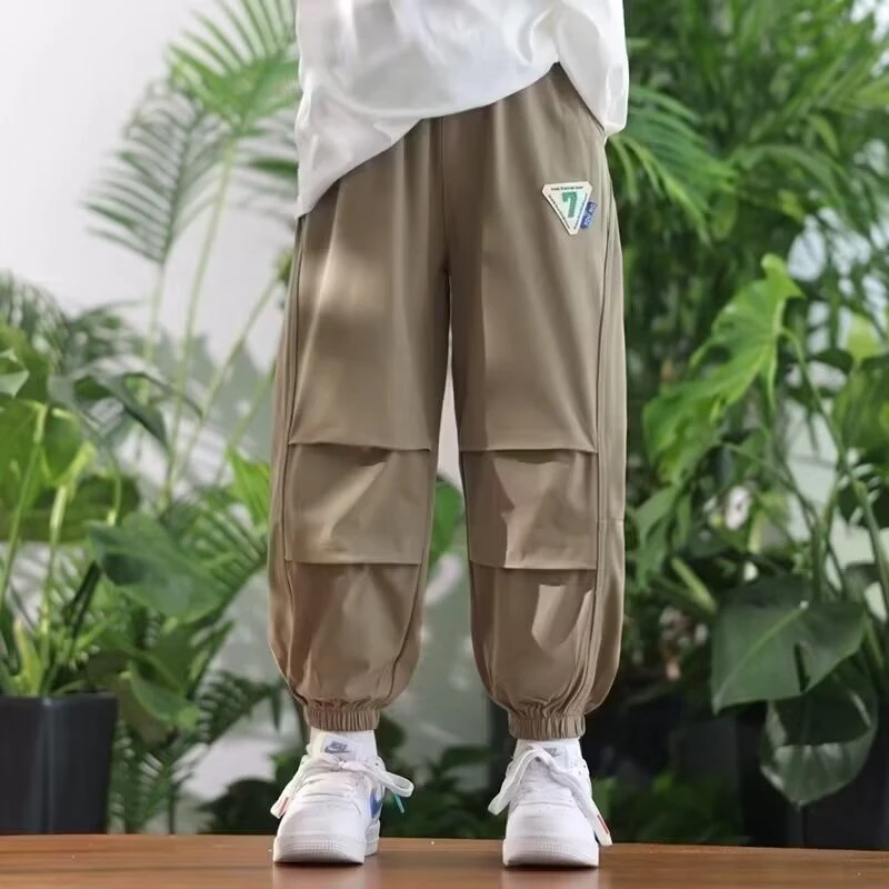 Solid Color Harem Pants for Teenager Boys  Children Comfortable Sport Pants Long Pants Breathable Cool Casual Loose Pant Trouser