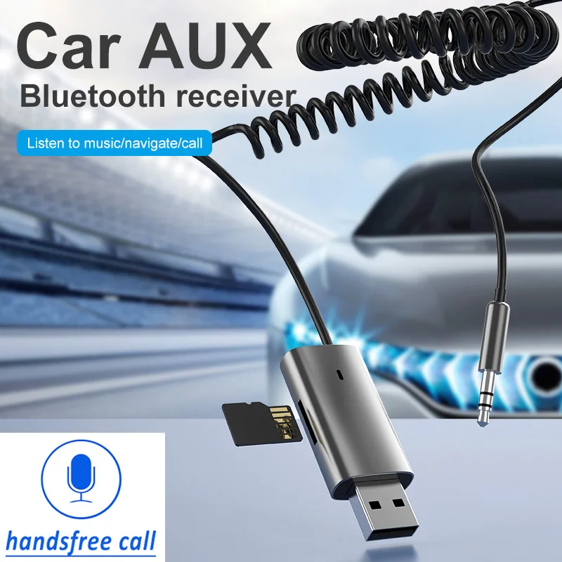 Bluetooth51ReceiverCarKitMicrophoneWirelessUSBDongle35mm