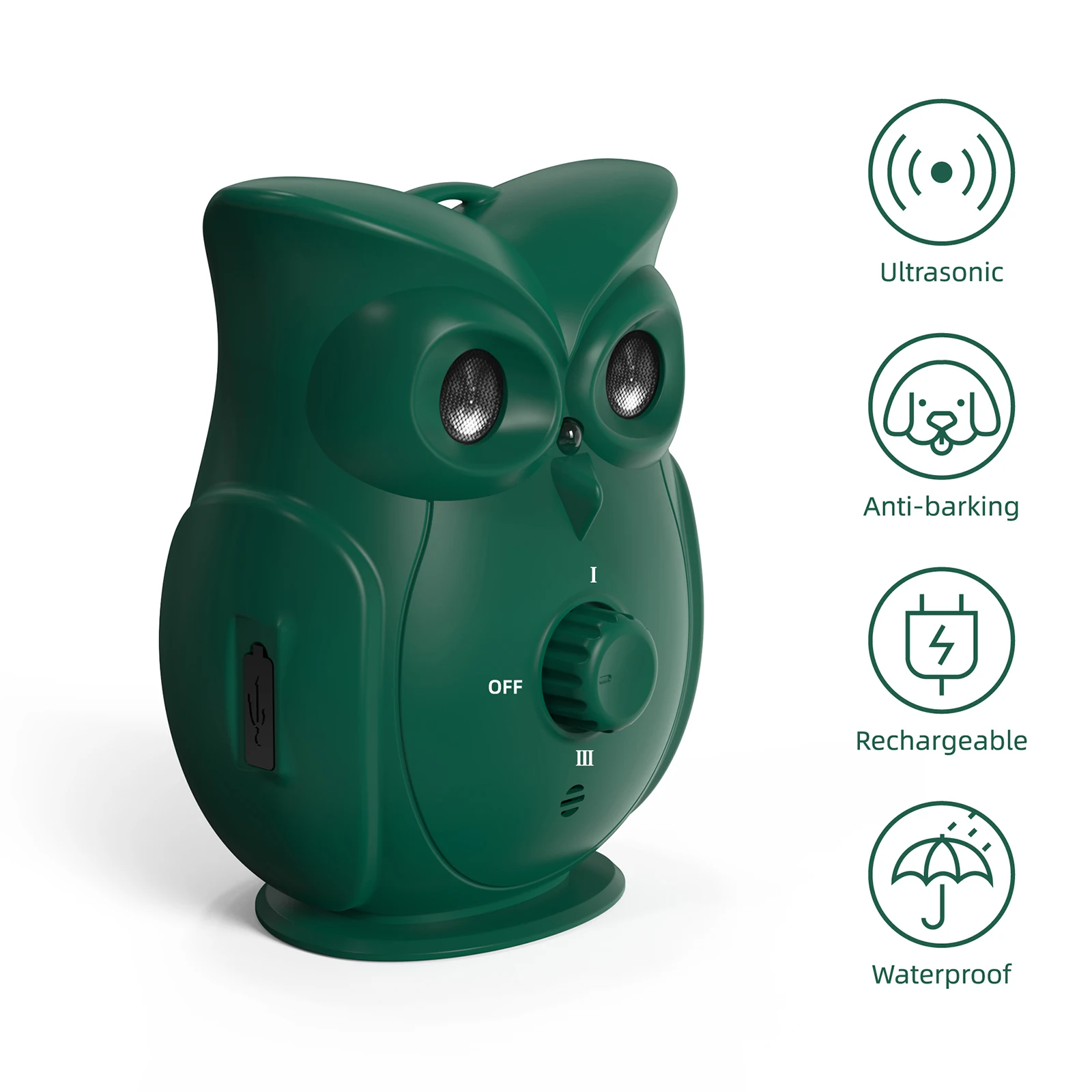 Dual Ultrasonic Dog Barking Control Device Outdoor Rechargeable Dog Barking Deterrent