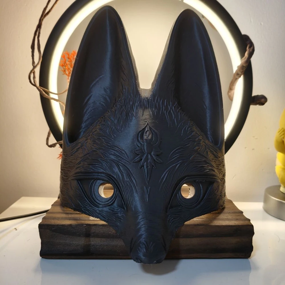 Generic Fox Half-Face 3D Printed Mask for Cosplay Events